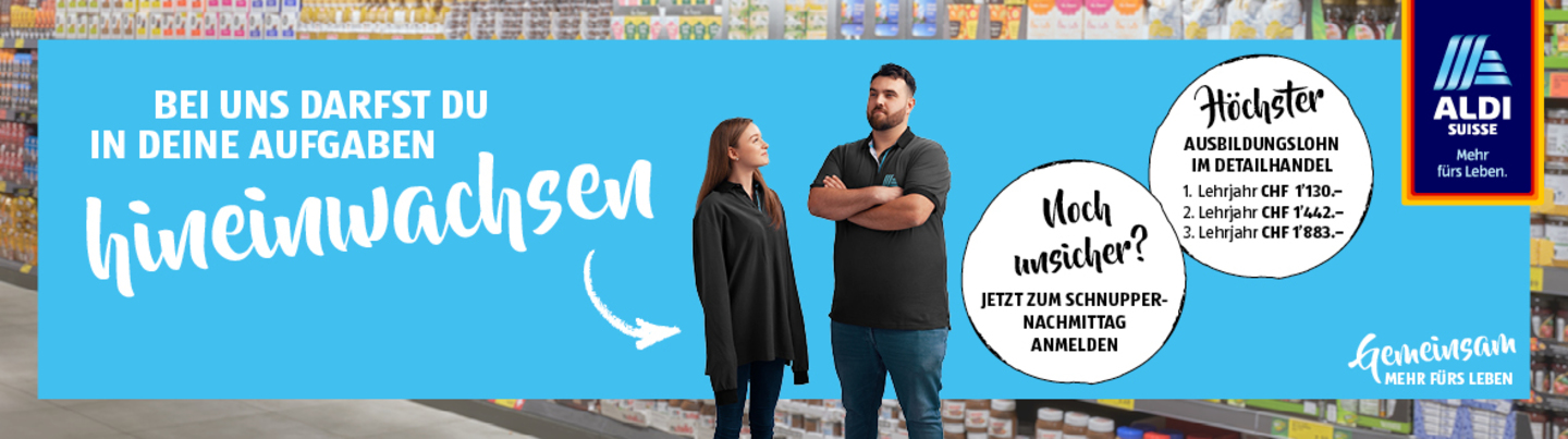 Event ALDI SUISSE AG Schnuppernachmittag Aldi 2021 – Lehre Detailhandel in Egerkingen header